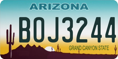 AZ license plate BOJ3244
