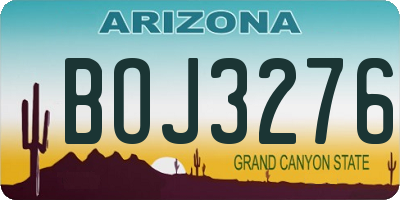 AZ license plate BOJ3276
