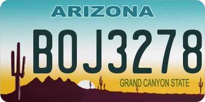 AZ license plate BOJ3278