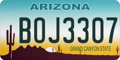 AZ license plate BOJ3307