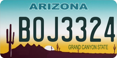 AZ license plate BOJ3324