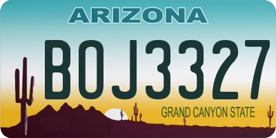 AZ license plate BOJ3327