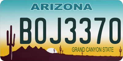 AZ license plate BOJ3370