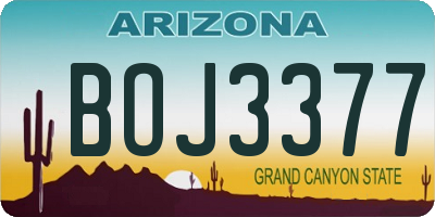 AZ license plate BOJ3377