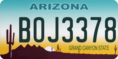 AZ license plate BOJ3378