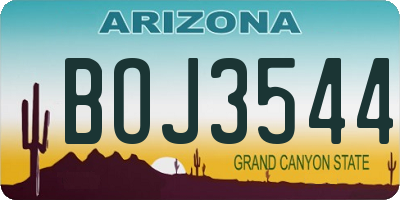 AZ license plate BOJ3544