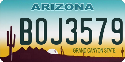 AZ license plate BOJ3579