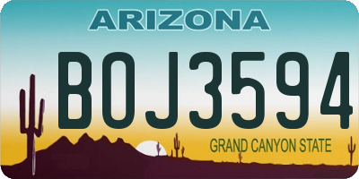 AZ license plate BOJ3594