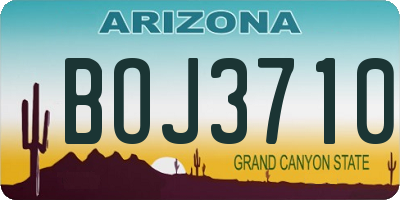 AZ license plate BOJ3710