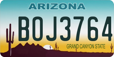 AZ license plate BOJ3764