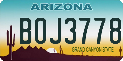 AZ license plate BOJ3778