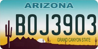 AZ license plate BOJ3903