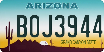 AZ license plate BOJ3944