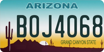 AZ license plate BOJ4068