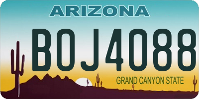 AZ license plate BOJ4088