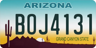 AZ license plate BOJ4131