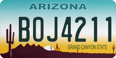 AZ license plate BOJ4211