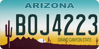 AZ license plate BOJ4223