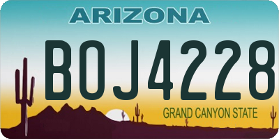 AZ license plate BOJ4228