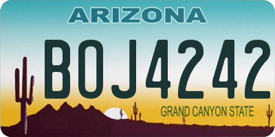 AZ license plate BOJ4242