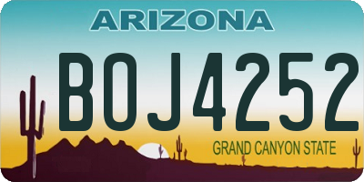 AZ license plate BOJ4252