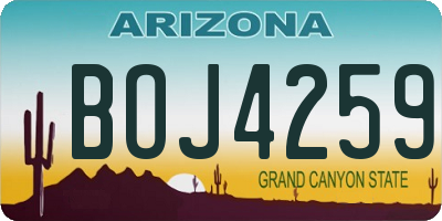 AZ license plate BOJ4259
