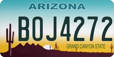 AZ license plate BOJ4272