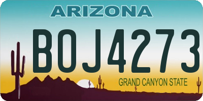 AZ license plate BOJ4273
