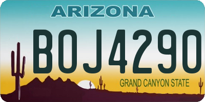AZ license plate BOJ4290