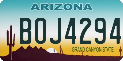 AZ license plate BOJ4294
