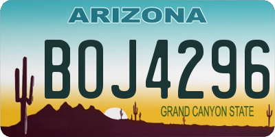 AZ license plate BOJ4296