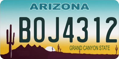 AZ license plate BOJ4312