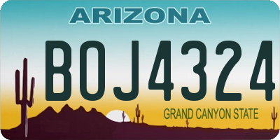 AZ license plate BOJ4324
