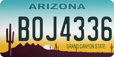 AZ license plate BOJ4336