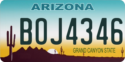 AZ license plate BOJ4346