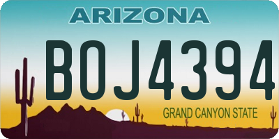 AZ license plate BOJ4394