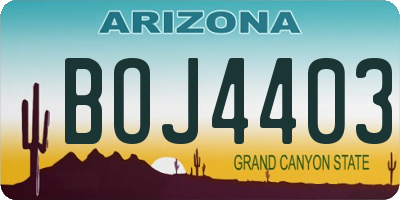 AZ license plate BOJ4403
