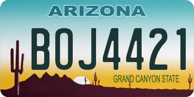 AZ license plate BOJ4421