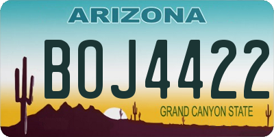 AZ license plate BOJ4422