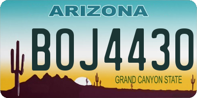 AZ license plate BOJ4430