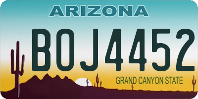 AZ license plate BOJ4452