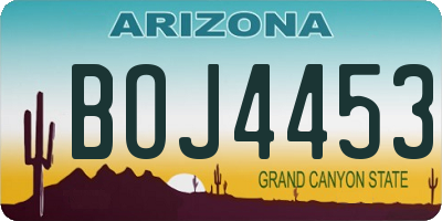 AZ license plate BOJ4453