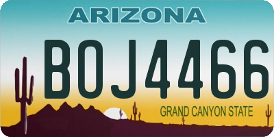 AZ license plate BOJ4466