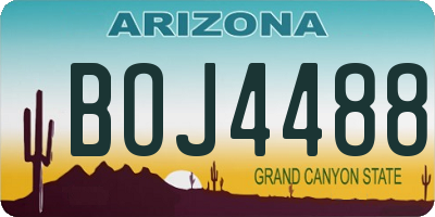AZ license plate BOJ4488