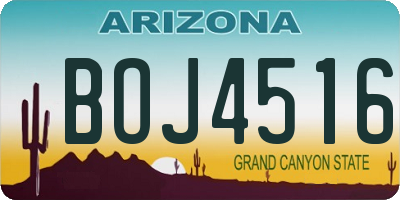 AZ license plate BOJ4516