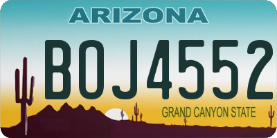 AZ license plate BOJ4552