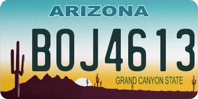 AZ license plate BOJ4613