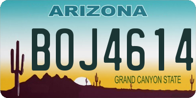 AZ license plate BOJ4614