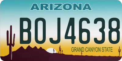 AZ license plate BOJ4638
