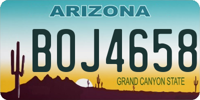 AZ license plate BOJ4658